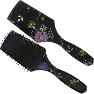 Hairware Flower Paddle Small Black Brush