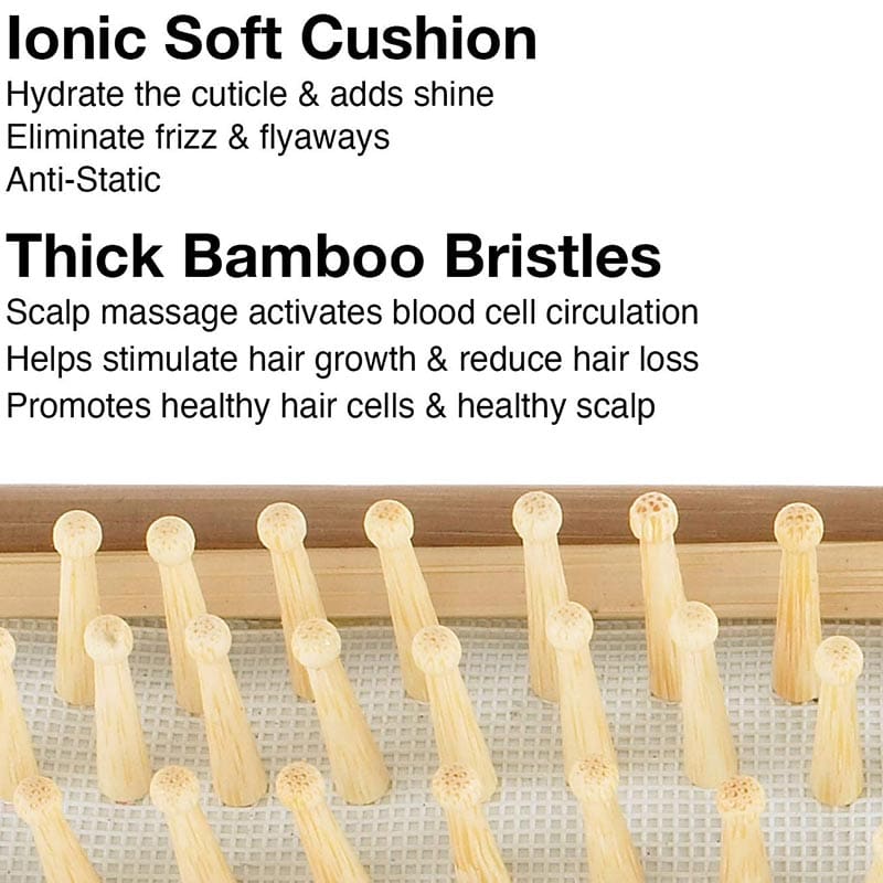 Olivia Garden Healthy Hair Bamboo Paddle & Cushion Brush Collection - Image 3