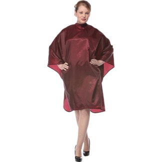 Olivia Garden Chic All Purpose Chemical Cape, Burgundy, Hooks