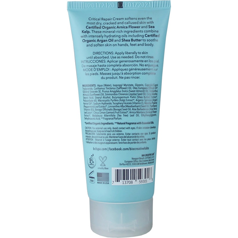 BCL Spa Critical Repair Cream Sea Kelp & Arnica - Dry/Cracked/Callused Skin, 80ml - Image 2