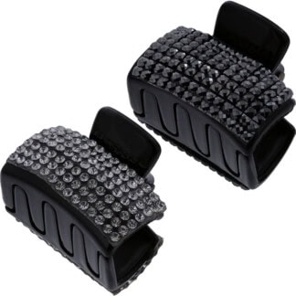 Hair Claw Clips with Strass, Rectangular, 8/Pack