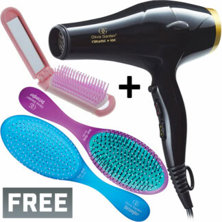 Olivia Garden Ceramic + Ion Professional Hair Dryer 2000 Watt & Brushes Set