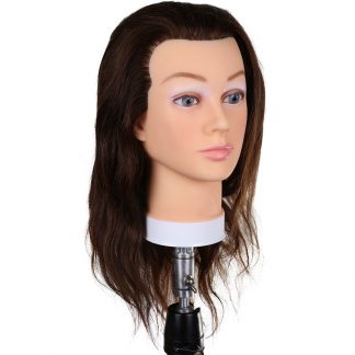 Mannequin Head 100% Human Hair, Dark Brown, 18 inch (45cm)