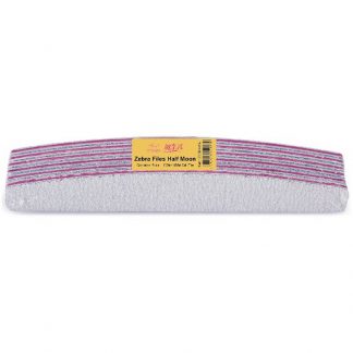 Nail Files Professional Zebra Half Moon, 100/150 Grit, 6/Pack