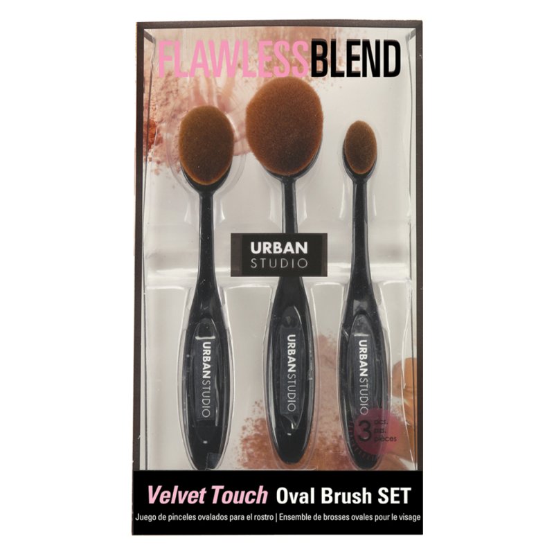 Cala Urban Studio Velvet Touch Facial Brush Set, 3/Pack