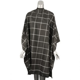 Salon Quality Cape Black & White Check Pattern, Bleach-Proof Polyester, Studs
