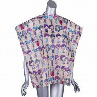 Kids Cape Beige with Girlie Pattern, Studs
