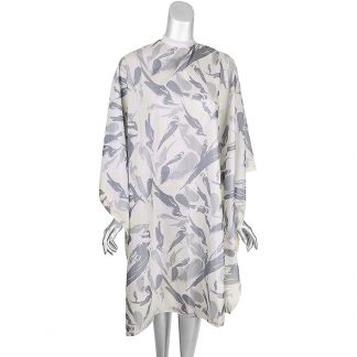 Salon Cape Grey Flowing Motif, Hook & Loop
