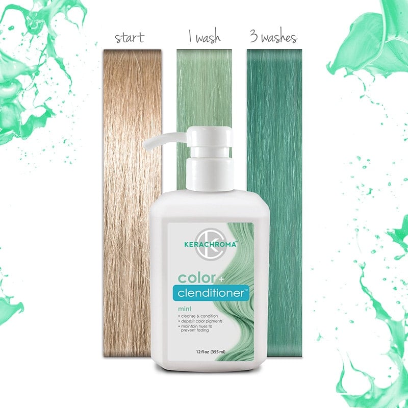 Kerachroma Pastel Color + Clenditioner, Mint, 355ml - Image 2