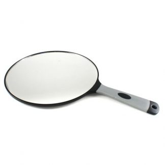 Mirror Round with Handle, Black, 24cm