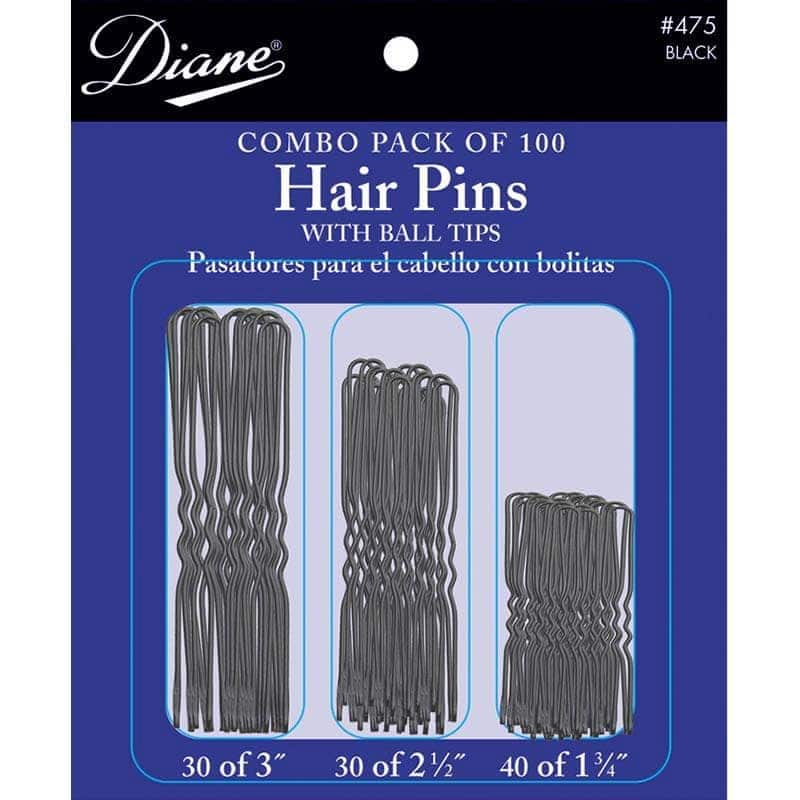 Diane Hair Pins Waved Combo Pack: Long, Medium & Fine, 100/Pack