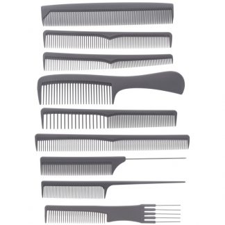 Comb Set Deluxe Ionic Grey with Black Pouch, 9/Pack