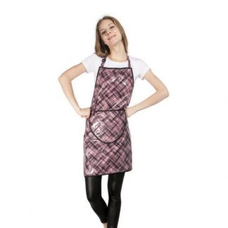 Apron Pink & Black Check Pattern