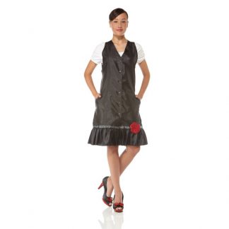 Olivia Garden Boutique All Purpose Vest, Black with Flower, Snap Buttons