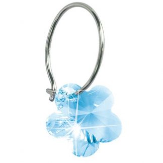 Blomdahl Titanium Earrings - Swarovski Crystals Flower, Aquamarine