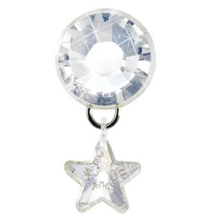 Blomdahl Navel Natural Titanium Swarovski Crystals Piece - Star Pendant