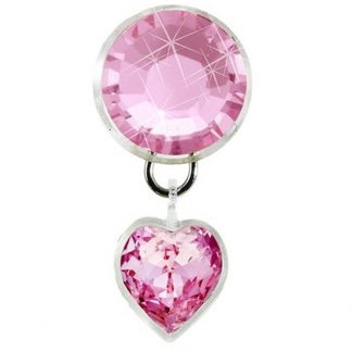 Blomdahl Navel Natural Titanium Swarovski Crystals Piece - Heart Pendant