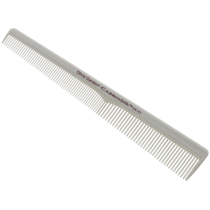 Olivia Garden CarboSilk Heat-Resistant Comb Set with Pouch, White, 6/Pack - Image 4