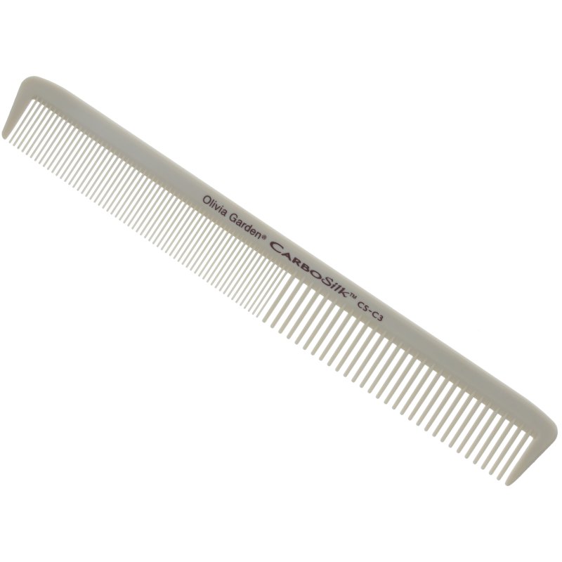 Olivia Garden CarboSilk Heat-Resistant Comb Set with Pouch, White, 6/Pack - Image 2