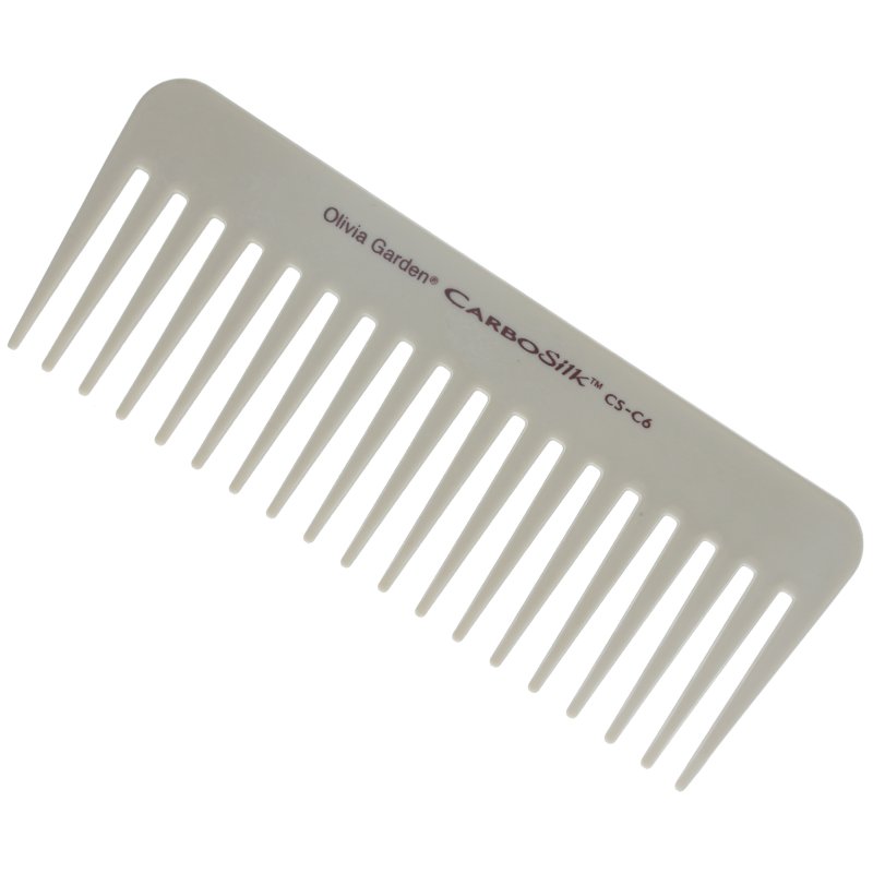 Olivia Garden CarboSilk Heat-Resistant Comb Set with Pouch, White, 6/Pack - Image 3