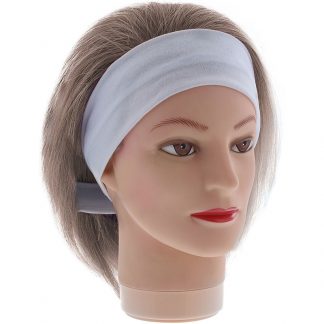 Disposable Stretch Headbands with Hook & Loop, White, 100/Pack