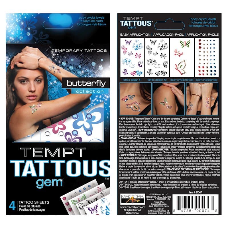 Stargazer Gem Temporary Tattoos, 4/Pack
