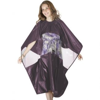Salon Quality Cape Purple with Transparent Middle Insert, Studs