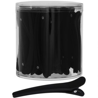 Sectioning Clips Tub, Plastic & Aluminium Soft Touch, Black, 10.6cm, 44/Tub