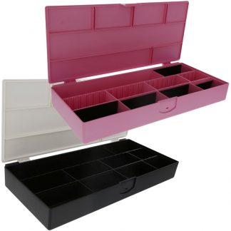 Cosmetic Box with Dividers & Lid for Products, Empty