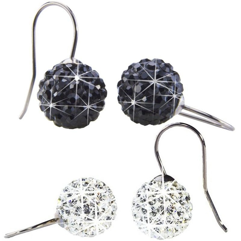 Blomdahl Titanium Earrings - Crystal Ball Pendant