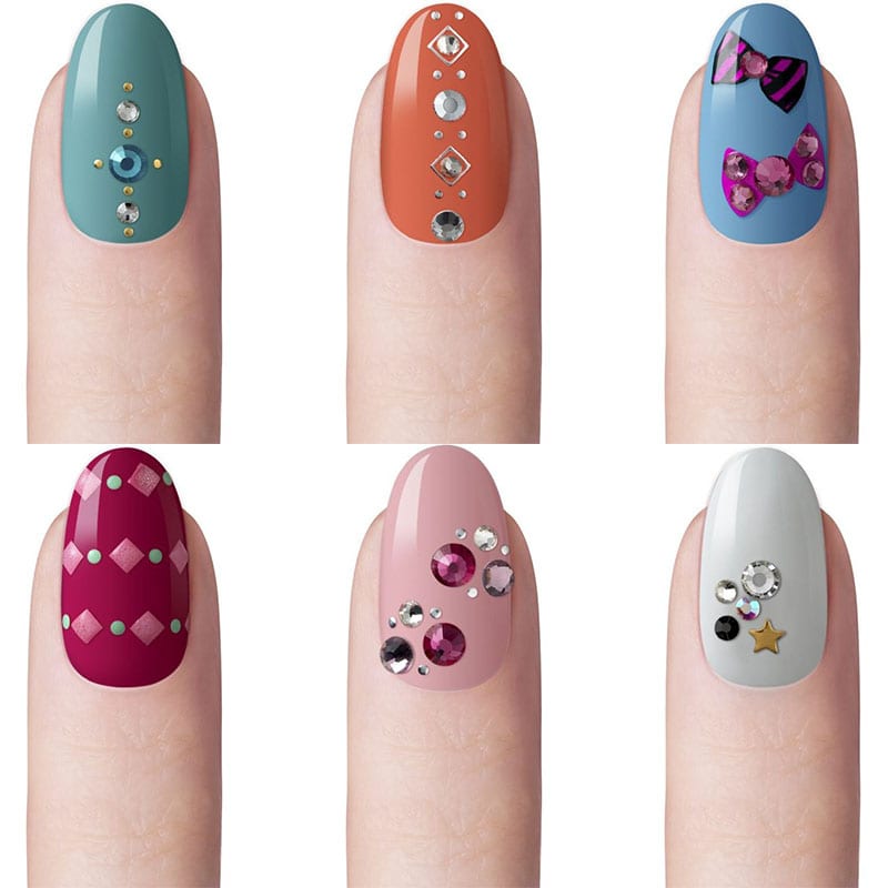 Dashing Diva Stick-On Nail Art Jewels, 6/Pack