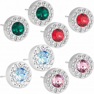 Blomdahl Silver Titanium Earrings - Brilliance Halo Crystal