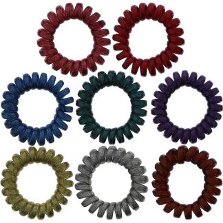 Hair Elastics Telephone Cord, Coloured, 10/Pack