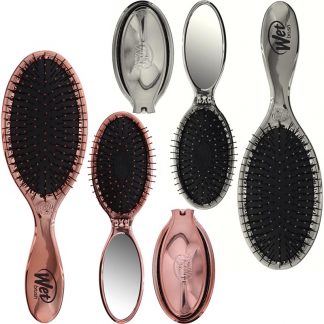 WetBrush Pop & Go Fold Mini & Original Detangler Shiny Set, 2 Brushes