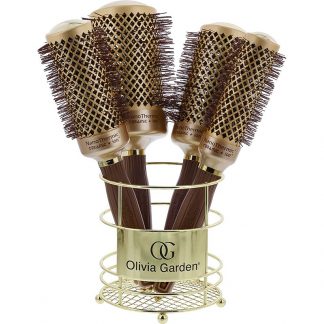 Olivia Garden NanoThermic Ceramic + Ion Brush Display: 4 Brushes & Basket