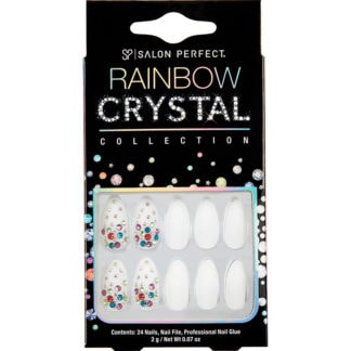 Salon Perfect Rainbow Crystal Nail Collection, 24 Pieces