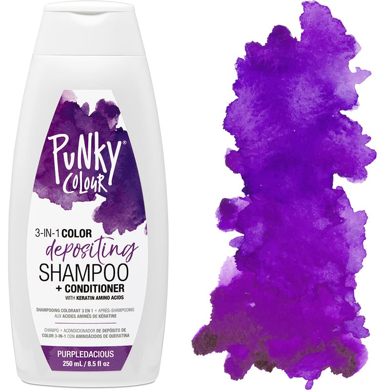 Punky Colour 3-in-1 Color Depositing Shampoo + Conditioner, Purpledacious, 250ml