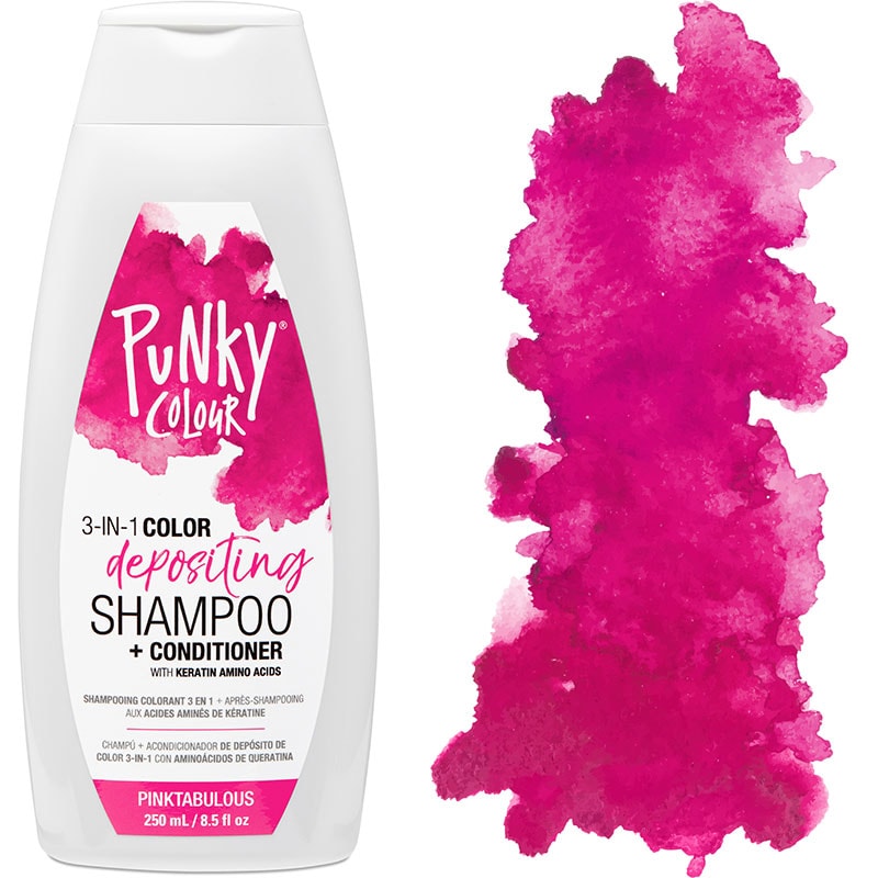 Punky Colour 3-in-1 Color Depositing Shampoo + Conditioner, Pinktabulous, 250ml