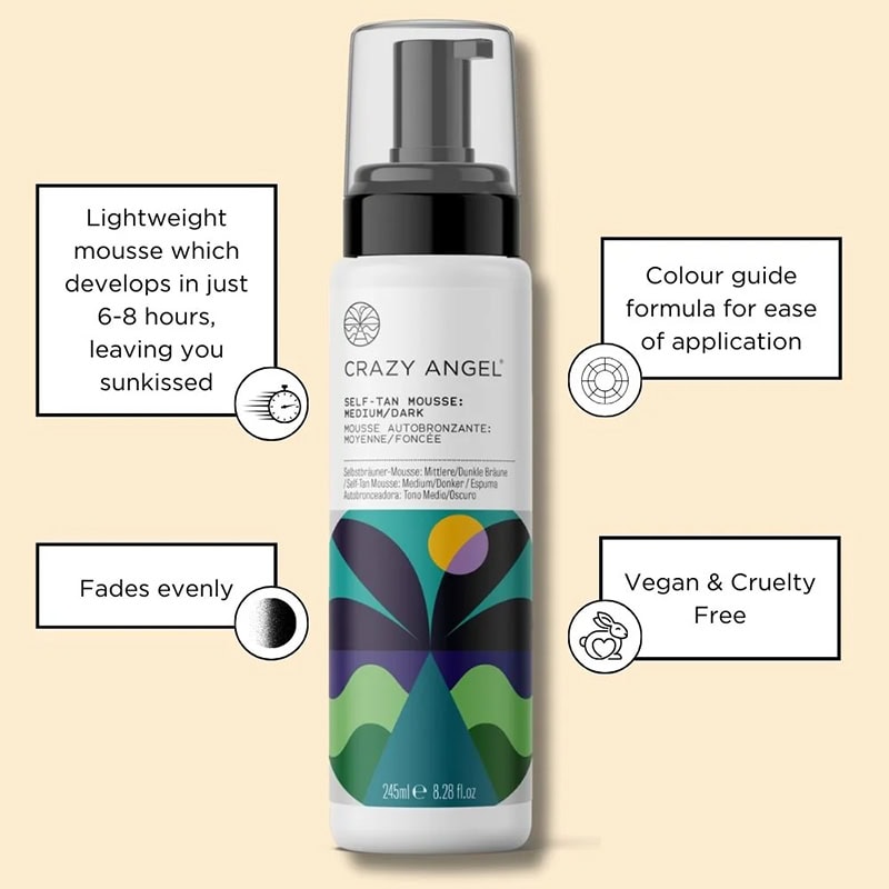 Crazy Angel Self-Tan Mousse: Medium/Dark, 245ml - Image 2