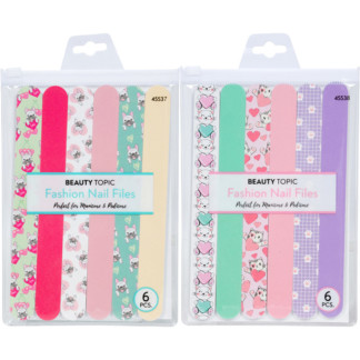 Beauty Topic Fashion Nail Files, 6/Pack