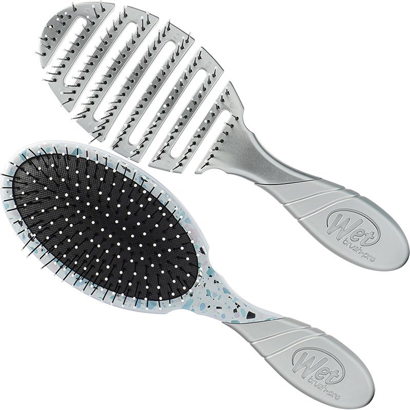 WetBrush Pro Detangler & Flex Dry Terrazzo Glam Kit, 2 Brushes & Scrunchie - Image 3