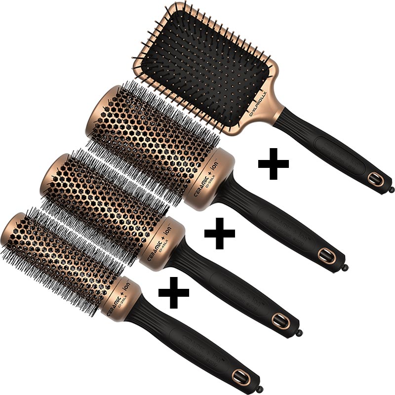 Olivia Garden Ceramic + Ion Thermal Luxe Limited Edition Brush Set: 4 Brushes