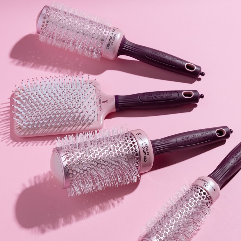 Olivia Garden Ceramic + Ion Thermal Breast Cancer Awareness 2022 Brush Set: 4 Brushes - Image 8