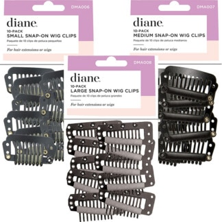 Diane Snap-On Wig Clips, Black, 10/Pack
