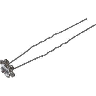Bridal Hair Pin Silver with Strass Rose