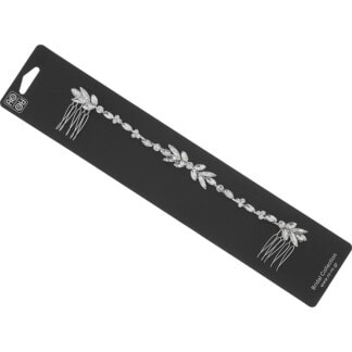 Bridal Headpiece with Two-Sided Silver Combs, 22cm