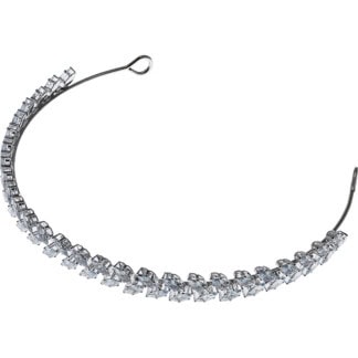 Bridal Headpiece Alice Band with Single Row Large Zircon (1cm)