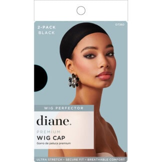 Diane Premium Wig Cap, Black, 2/Pack