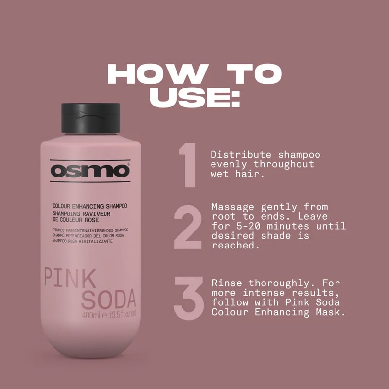 OSMO Pink Soda Colour Enhancing Banded Pack Duo Shampoo & Mask (2 x 1 Litre) - Image 4