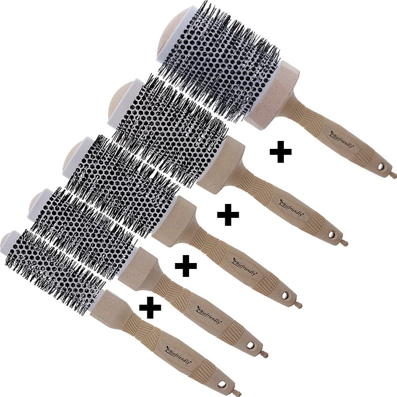 Hairware Biofriendly Radial Straw Brush Set: 5 Brushes
